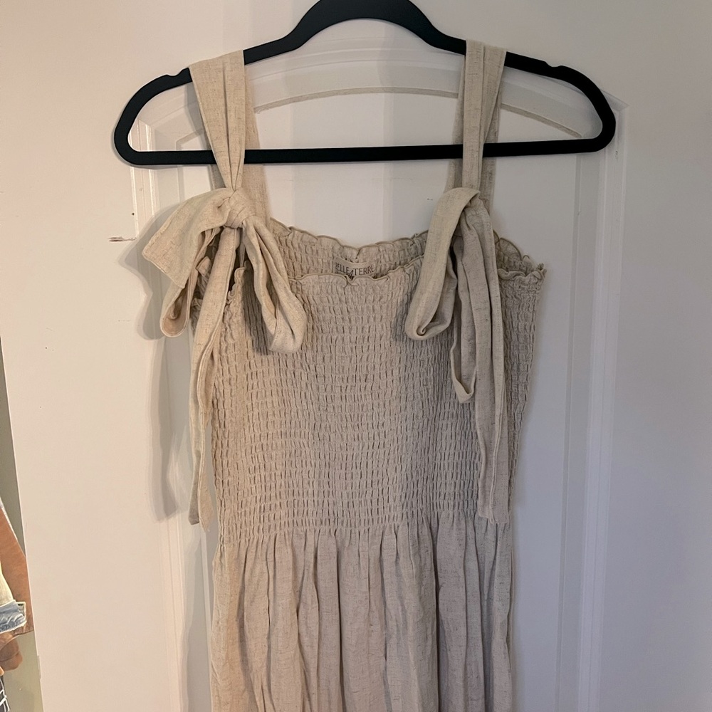 Boutique style handmade maxi linen dress